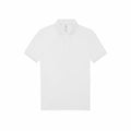 The BA261 by B&C Collection is a white polo shirt featuring short sleeves and a collar, showcased on a simple white background.