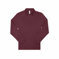 The B&C Collection BA262 is a maroon long-sleeve polo shirt featuring a collar and three buttons, displayed flat on a white background.