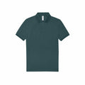 A plain dark green polo shirt, known as the BA263 by B&C Collection, with short sleeves and a collar, laid flat on a white background.