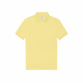 BA263 by B&C Collection is a plain yellow polo shirt featuring a folded collar and short sleeves, displayed on a white background.
