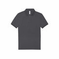 The BA263 by B&C Collection is a plain dark gray polo shirt, featuring a classic collar and short sleeves. It is shown on a white background with two buttons partially undone at the collar.