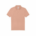 A plain, light brown polo shirt from the B&C Collection, identified as product BA263, features a collar and short sleeves. Displayed against a white background, it showcases a three-button placket and presents a simple, casual design.