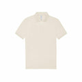 The BA263 polo shirt by B&C Collection, featuring a plain beige design with short sleeves and a collar, is displayed against a white background.
