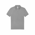 Product BA263 from B&C Collection is a plain gray polo shirt featuring short sleeves, a collar, and a three-button placket. The shirt is presented neatly laid flat against a white background.