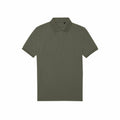 A B&C Collection short-sleeve polo shirt, model BA265 in olive green, featuring a classic collar and three-button placket, displayed flat on a white background.
