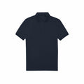 The B&C Collection BA265 shirt is a plain black polo featuring short sleeves and a collar, laid flat on a white background. It comes with a three-button placket.