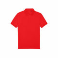 The BA265 polo shirt from B&C Collection features a plain red design with short sleeves and a collar, set against a white background.