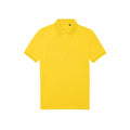 The BA265 by B&C Collection is a plain yellow polo shirt with a collar and short sleeves, showcased against a white background.