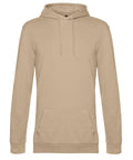 A plain beige "Hoodies" sweatshirt with a hood, drawstrings, long sleeves, and a front kangaroo pocket is displayed on a white background. It has no visible logos or designs.