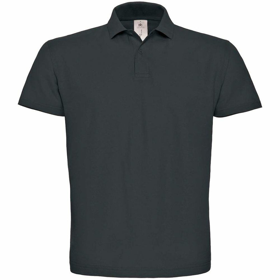 BA306 by B&C Collection, a dark green short-sleeve polo shirt featuring a collar and buttoned placket, is displayed flat on a plain background.