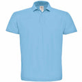 A plain light blue polo shirt, product code BA306 from B&C Collection, featuring a collar and three buttons. This short-sleeved shirt is shown against a white background.