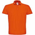 The BA306 by B&C Collection is an orange polo shirt featuring a collar and short sleeves, showcased against a white background.