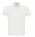The BA306 from B&C Collection is a plain white polo shirt featuring a collar and short sleeves, displayed against a white background.