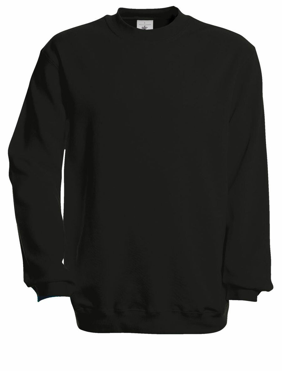 A BA401 black crewneck sweatshirt with long sleeves from B&C Collection.