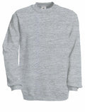 The BA401 long-sleeve sweater from B&C Collection features a textured pattern in gray, displayed front-facing on a white background.