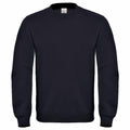 B&C Collection's BA404 is a simple black crewneck sweatshirt with long sleeves, set against a white background.