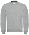 B&C Collection's BA404 gray crewneck sweatshirt displayed against a white background.