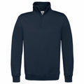 B&C Collection BA406 dark blue quarter-zip pullover sweatshirt.