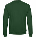 A BA409 crewneck sweatshirt in plain green, designed by B&C Collection, displayed against a white background.