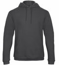 The B&C Collection BA411 is a plain dark gray hoodie featuring a front pocket and drawstrings.