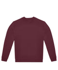 A maroon Sweatshirts crewneck jumper with long sleeves and ribbed cuffs, collar, and hem is laid flat on a white background.
