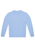 A light blue long-sleeve crew neck sweatshirt is displayed flat on a white background.