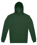 A Hoodies sweatshirt in plain dark green with a front pocket and drawstrings, shown on a white background.