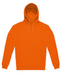 A long-sleeve, orange hoodie sweatshirt with a hood, drawstrings, and front pocket is shown on a white background. No visible logos or designs.