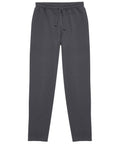 Track bottoms in dark grey with an elasticated waistband, drawstring, and elasticated cuffs, displayed flat on a white background.