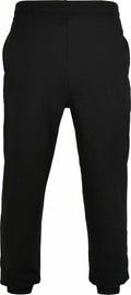 BB002 sweatpants by Build Your Brand Basic, featuring an elastic waistband and cuffed ankles in black.