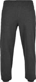Front view photograph of Build Your Brand Basic's BB002 gray sweatpants with elastic cuffs.