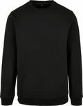 BB003 sweatshirt by Build Your Brand Basic, featuring a plain black design with long sleeves and a crew neckline.