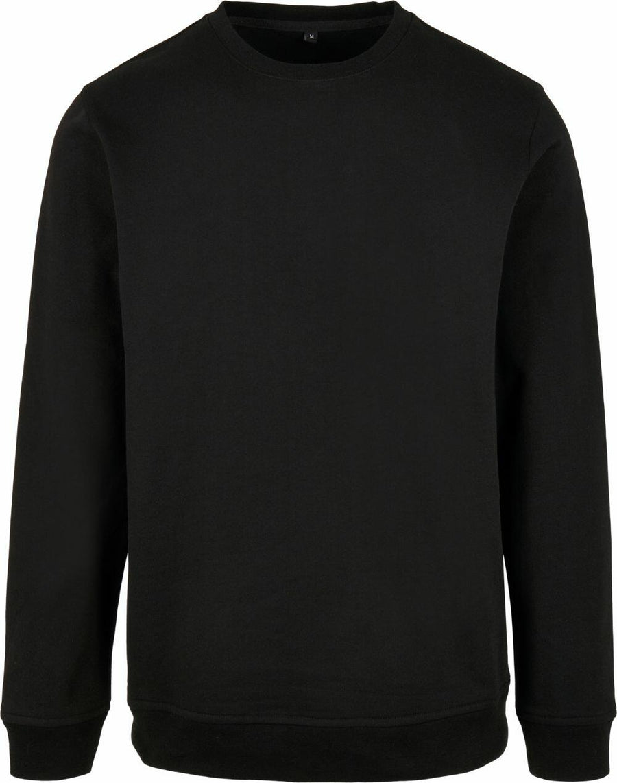 BB003 sweatshirt by Build Your Brand Basic, featuring a plain black design with long sleeves and a crew neckline.