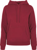 Build Your Brand Basic's BB007 hoodie features a front pocket and drawstrings.