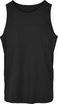 BB011, a black sleeveless tank top from Build Your Brand Basic, displayed on a plain white background.