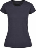 The BB012 by Build Your Brand Basic is a plain, dark gray short-sleeve t-shirt set against a white background. It boasts a round neckline and a fitted cut, free from any logos or designs.