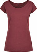 A Build Your Brand Basic plain, short-sleeved maroon t-shirt with a round neckline, identified by product code BB013, displayed on a white background.