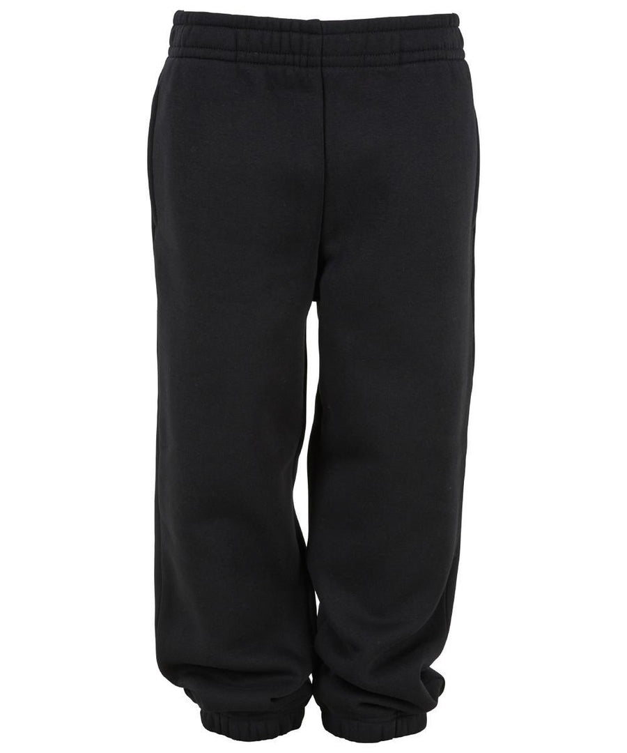 Black joggers with an elasticated waistband and ankle cuffs, shown against a white background.