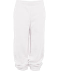 Build Your Brand Basic Kids basic joggers in plain white, featuring an elastic waistband and ankle cuffs, displayed against a white background.