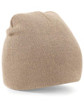 The Beechfield BC044 knit beanie is displayed against a white background, showcasing its minimalist, seamless design with a gently rounded top.