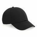 A Beechfield BC054 baseball cap in black, featuring a curved brim and a button on top.