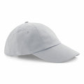 Beechfield's BC058 is a light gray baseball cap featuring a curved brim and a button on top, showcased against a plain background.