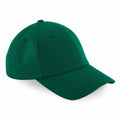 Beechfield BC059, a green baseball cap featuring a curved brim and six panels.