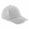 The BC059 baseball cap by Beechfield is light gray with a curved brim and ventilation eyelets on each panel, set against a plain white background.