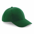 A Beechfield BC065 green baseball cap displayed on a white background.