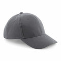 A plain gray Beechfield BC065 baseball cap featuring a curved brim and six-panel design is displayed against a white background.
