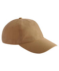 The Caps product is a plain tan baseball cap with a curved peak and top button, displayed from a front side angle on a white background.