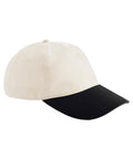 A Caps baseball cap featuring a cream-coloured crown and a black curved brim, shown on a plain white background.