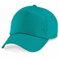 Product Description: The Beechfield BC10B is a plain teal baseball cap featuring a curved brim and an adjustable strap, presented against a white background.