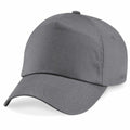 The BC10B from Beechfield, a minimalist plain gray baseball cap featuring a curved visor and minimal stitching, is displayed against a white background.